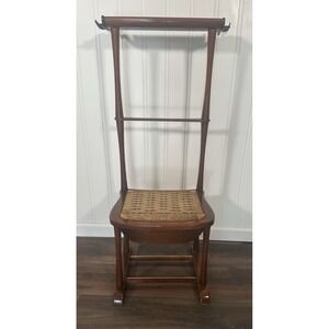 Vintage SPQR Mid Century Italian Modern Clothing Valet Seat Chair with Drawer